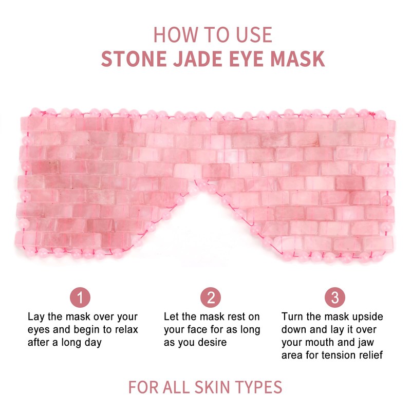 gemshan Jade Eye Mask 100% Natural Genuine Gemstone Jade Stone