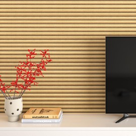 Livelynine 15.8x197" Faux 3D Wallpaper Peel and Stick for Walls Living Room Accent Wall Covering Self Adhesive Contact Paper Removable Bathroom Wall Paper Waterproof Bamboo Wood Slat Wall Panel Roll