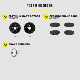 Hart Brakes Front Brakes and Rotors Kit |Front Brake Pads| Brake Rotors and Pads| Ceramic Brake Pads and Rotors |fits 2011-2015 Mini Cooper