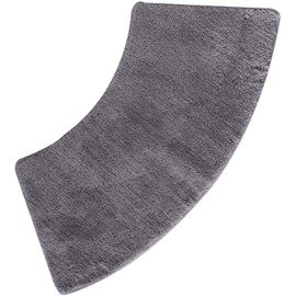 DFEO@MF Curved Shower Mat, Curved Bath Mat Non Slip Washable, 45X100cm Soft and Absorbent Bath Mat Perfect Around Curved Shower, for Shower Cubicle or Bathroom Tub (Grey)