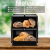 Pitmoly Stainless Steel Bread Box, 2 Layer Roll Top Bread