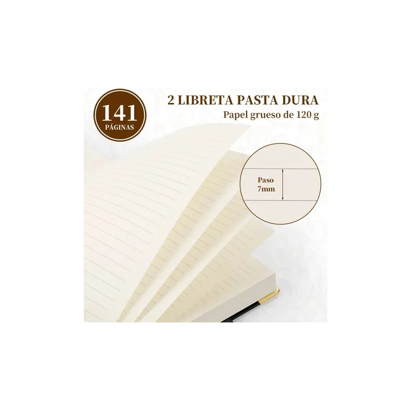 2pcs Libreta Pasta Dura, Cuaderno Profesional Libreta Negro
