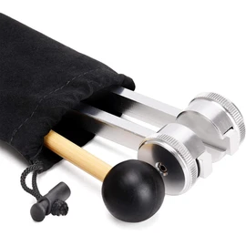Therapeutische Stimmpfeife aus Aluminium, 128 Hz, mit Silikonhammer, Reparatur-Set und Reinigungstuch, verpackt in einem weichen Samtbeutel für bequemen Transport und Verwendung