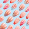 30Pcs Summer Press on Nails Short Almond Fake Nails Press