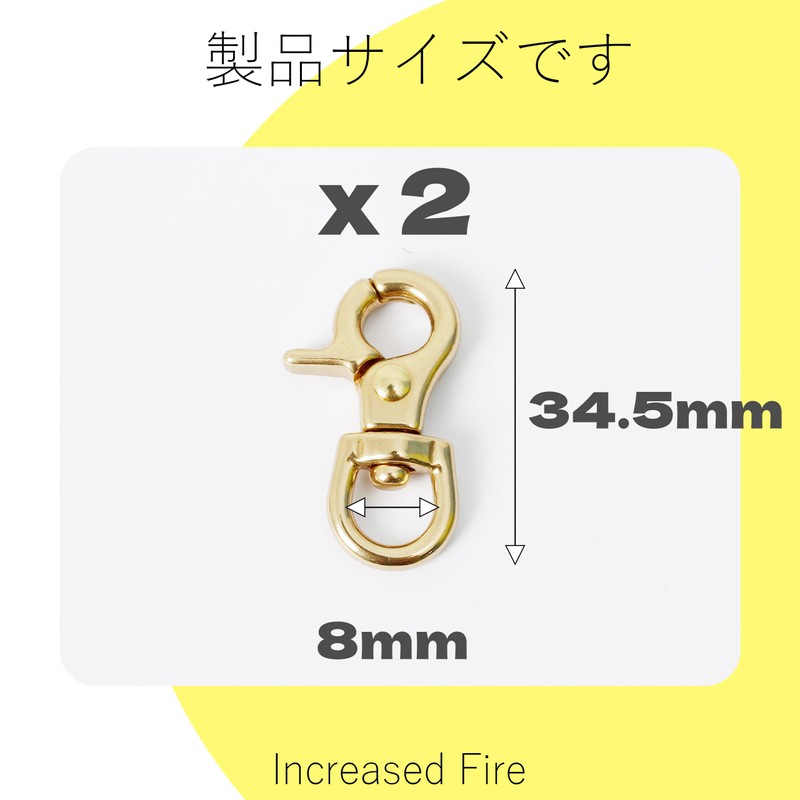 Brass Key Chain, Set of 2, Swivel Lever, Strap, Hook,
