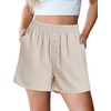 luvamia Linen Shorts for Women High Waisted Buttoned Elastic Waist