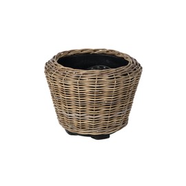 Rattan Kobo Indoor & Outdoor Planter Basket with Plastic Pot, Large, 6.5 Gallon Soil Capacity