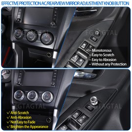 Air Conditioner Switch Knob Cover Fit for Subaru Forester 2013-2018/XV 2012-2017, Aluminum Rearview Mirror Adjustment Knob Cover AC Switch Knob Trim Ring, 4PCS (Silver)