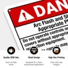 Arc Flash and Shock Hazard Appropriate PPE Required Sign, ANSI