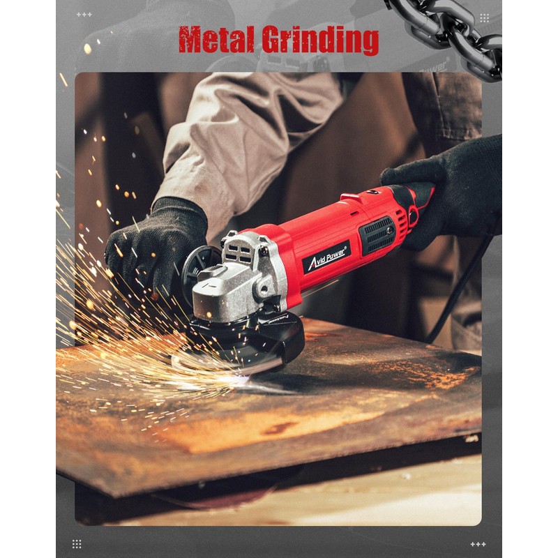 AVID POWER Angle Grinder 4-1/2 Inch 8.0 Amp 1000W Electric