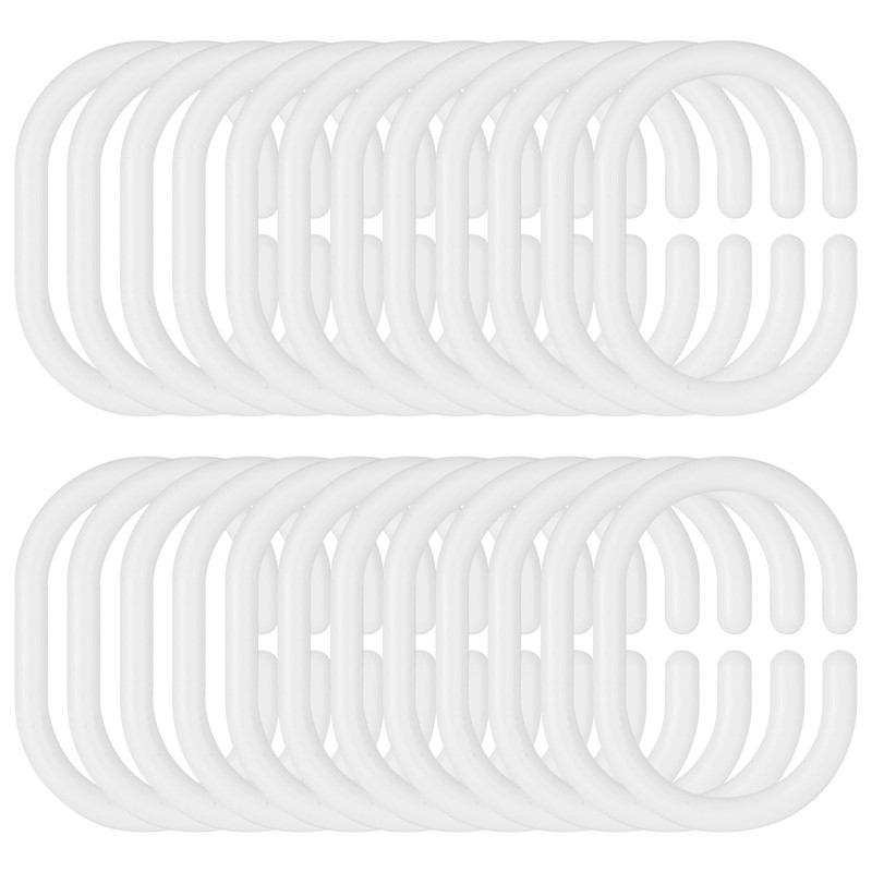 Alaoo 24 Pack Curtain Hooks, Plastic C-Shaped Shower Curtain Hooks,