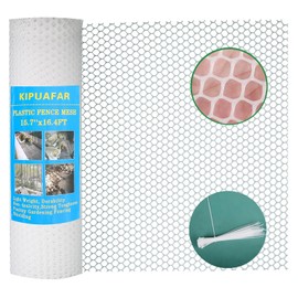 Kipuafar Plastic Wire Mesh Fence Roll - Ideal for Poultry, Rabbit, Barrier & Gardening - Durable Plastic Chicken Wire Mesh - Versatile Plastic Fencing (White, 15.7IN*16.4FT)