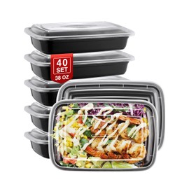 NEEBAKE 40 Sets 38oz Meal Prep Container - Reusable Plastic Food Storage Containers with Lids, Fits Microwave, Freezer and Dishwasher Safe
