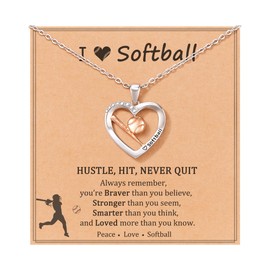 JOGDIAM Softball Accessories for Girls, Softball Necklace Gifts Christmas Gifts for Teen Girls Daughter Granddaughter