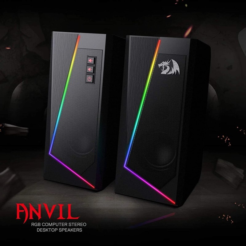 Redragon GS520 RGB Desktop Speakers, 2.0 Channel PC Computer Stereo
