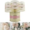 HUIHUANG Pink and Gold Christmas Ribbon 2.5 inch Metallic Gold