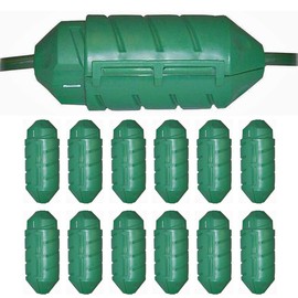 Electriduct Cord Connect Water-Tight Outdoor Lawn Garden Power Extension Housing Cord Lock Protect Holiday Decoration Light Plugs - Green (12 Pack)