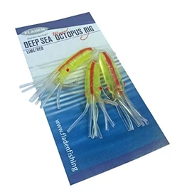 FLADEN Winged Octopus Rig - Lime Green/Red, Size 10/0