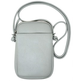 REOLF Smartphone Shoulder Pouch Women's Shoulder Bag Smartphone Pochette Large Portable Pouch Mobile Shoulder Diagonal Vertical Simple, gray