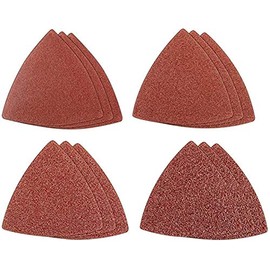 Pack 100 Sandpaper 60/120 Grit (50 Each) 3-1/8" Triangular Sand Paper w/loop backing for Fein Multimaster Bosch Multi-x Craftsman Nextec Dremel Ridgid Dremel Chicago 3" Rockwell Huperlock Worx Mm20