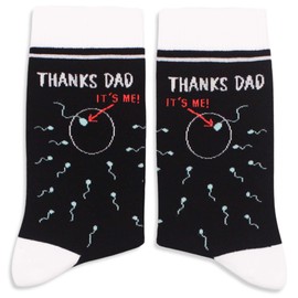 FUQWZ Funny Dad Socks, Black Crew Socks for Men, Birthday Fathers Day Christmas Gifts for Dad Daddy New Dad Step Dad Father in Law, Funny Dad Gifts from Daughter Son. (088)