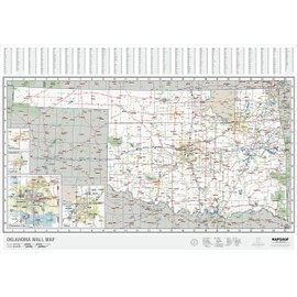 Laminated Oklahoma State Wall Map Large Poster, Includes the Most Legible Location Labels, Vibrant Blue Color Scheme, 60” x 42”, Great for the Home, Office, or Classroom, Developed in the USA