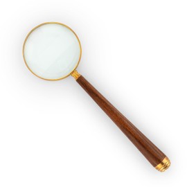 NKlaus Maritime Magnifying Glass Brass with Wooden Handle 10 cm Magnifying Glass Reading Magnifier Stand Magnifier 11723