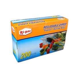 200 Gallon Size 10-9/16x11" Zip Lock Reclosable Freezer Storage Bags Zipper