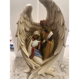 Napco African American Holy Family in Wings Figurine