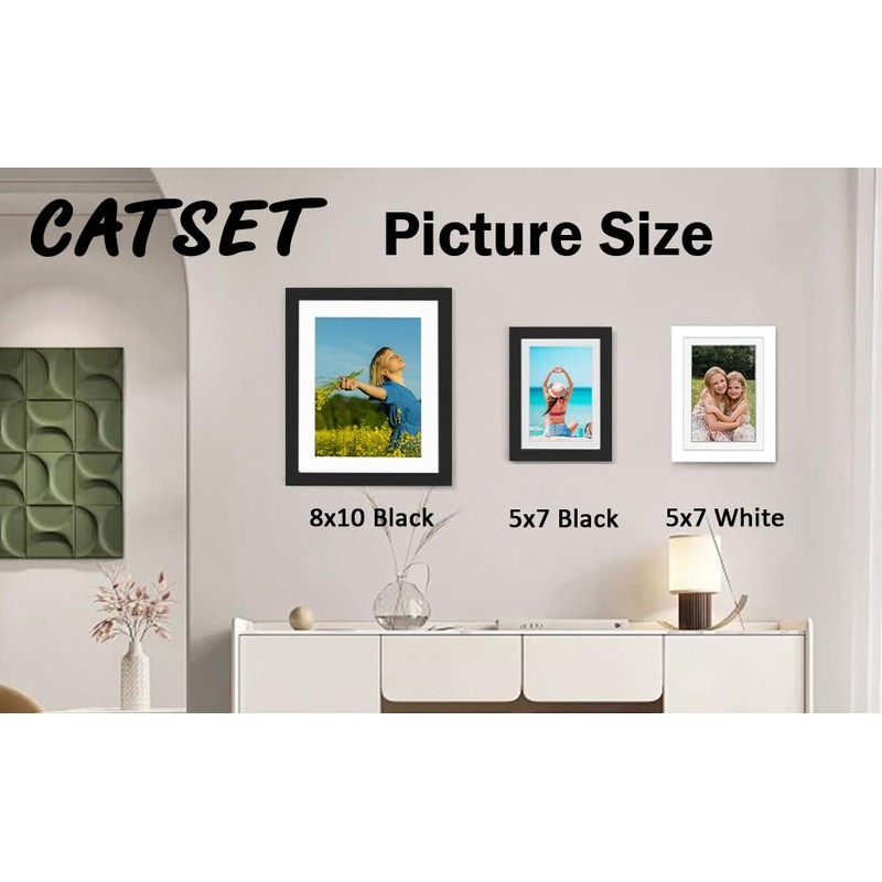 AouuecFrames with Mat, Photo Frames for Wall and Tabletop Display,