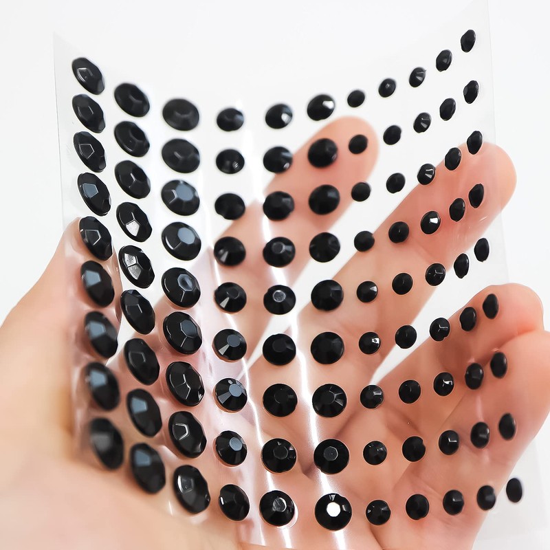 083 Rhinestone Sticker (Deco Sticker) Jewelry Type 4~9mm【Black】