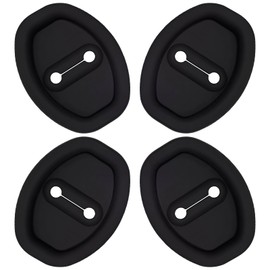 4Pcs Silicone Lock Accessories, Foldable Door Lock Cover Latch Protector, Taxi & Car-Hailing Protective Cover Set (Black)