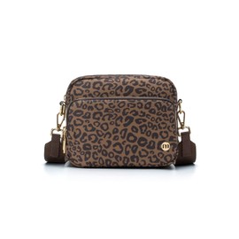 MEXS Crossbody Bags for Women, Mini Crossbody Bag Travel Purse Cross Body Purse, Adjustable Strap Shoulder Handbags Wallet, Everyday Purses for Travel Hiking (Brown Leopard)