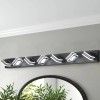 Modern 45\" Black 7-Light LED Vanity Fixture Square Acrylic Lampshades
