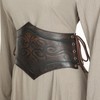 L'VOW Women Viking Belt Medieval Elastic Wide Brown Leather Belt