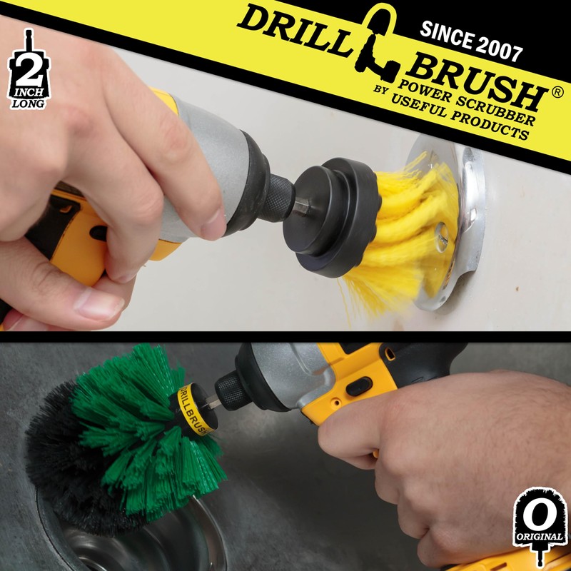 Drill Powered Tub, Sink, Porcelain, Tile and Grout Brush Small
