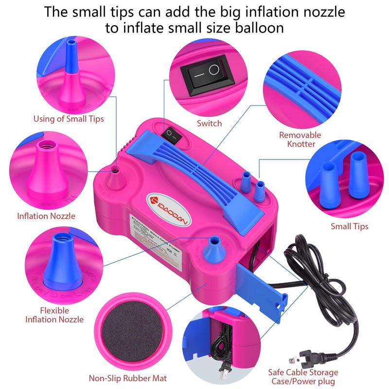 IDAODAN Electric Balloon Pump, Portable Electric Balloon Blower Machine Balloon