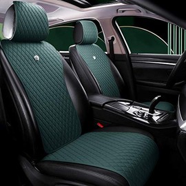 Red Rain Army Green Seat Covers Universal Leather Seat Cover Comfortable Car Seat Cover 2/3 Covered 11PCS Fit Car/Auto/SUV (A-Army Green)