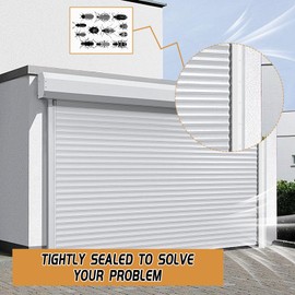 Garage Door Seal Kit for Top and Sides, 33ft White Weather Stripping, Universal Door Trim to Stop Draft, Dust, Water & Rodents, Includes 20 Nails