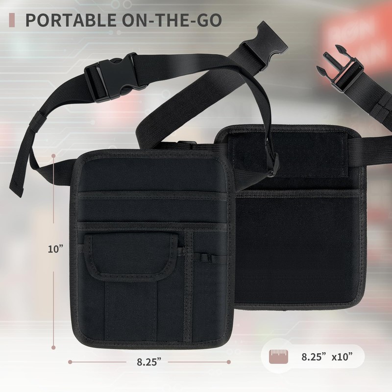 MELINON Restaurant Waiter Waist Money Pouch Bag, Serving Apron, Check