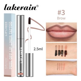 4Pcs Peel Off Lip Liner Stain Set , Waterproof Nude Matte Lip Tint, Non-Fading Peel Off Lip Color, Effortless Precision & Full Coverage, 24H Color Hold:_03#BROWN