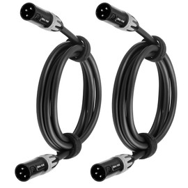 SMALL-EYE XLR Male to Male Cables 10 ft 2 Pack – Balanced 3-Pin XLR Patch Cables with 22 AWG OFC for Mixers and PA Speakers