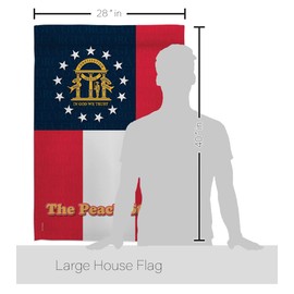 Breeze Decor HS108136-BO-03 Georgia Americana States Decorative Vertical House Flag Set, 28"x 40" w/Flagpole, Multi-Color