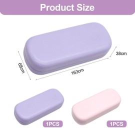 CHROMACRAFT Pack of 2 Glasses Storage Box, Simple and Fashionable Glasses Case, Portable Glasses Case, Glasses Accessories, Hard Case, pink, M