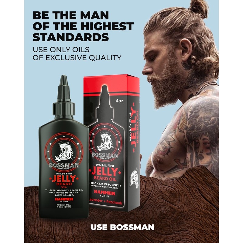 Bossman Beard Oil Jelly and Relaxing Beard Balm Combo -