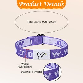 JewelryWe WWJD Bible Verse Bracelet with NFC, Christian NFC Bracelet with Daily Bible Verse, Adjustable Elastic Bible Bracelet, Inspirational Bible Verse Bracelets, Religious Gifts, Unisex, Polyester