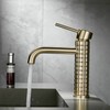 Bathroom Faucet Gold Bathroom Sink Faucet, One Hole Carved Vanity