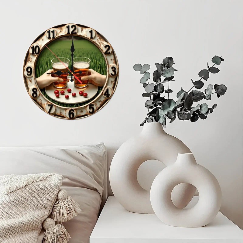 Stable MDF 25x25cm Wood Wall Clock Made from High-Density Materialsheet