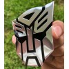 (2 PACK) ALUMINUM Transformers Autobots Optimus Prime Car Sticker Decal