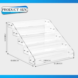 2 Pcs Acrylic Tiered Spice Rack Organizer 5 Tier Vertical Seasoning Organizer Clear Spice Shelf Tiered Pantry Shelves for Cabinet Kitchen Countertop Storage Organization Display, 12.2 x 10.6 x 7.8 In